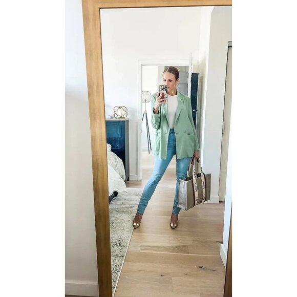 Thakoon Green Oversized Linen Blend Blazer Jacket Size 4 - Picture 9 of 9